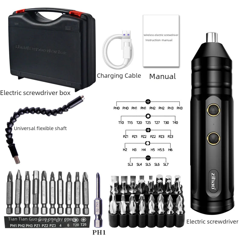 4.2V Electric Screwdriver Set with USB Rechargeable Design