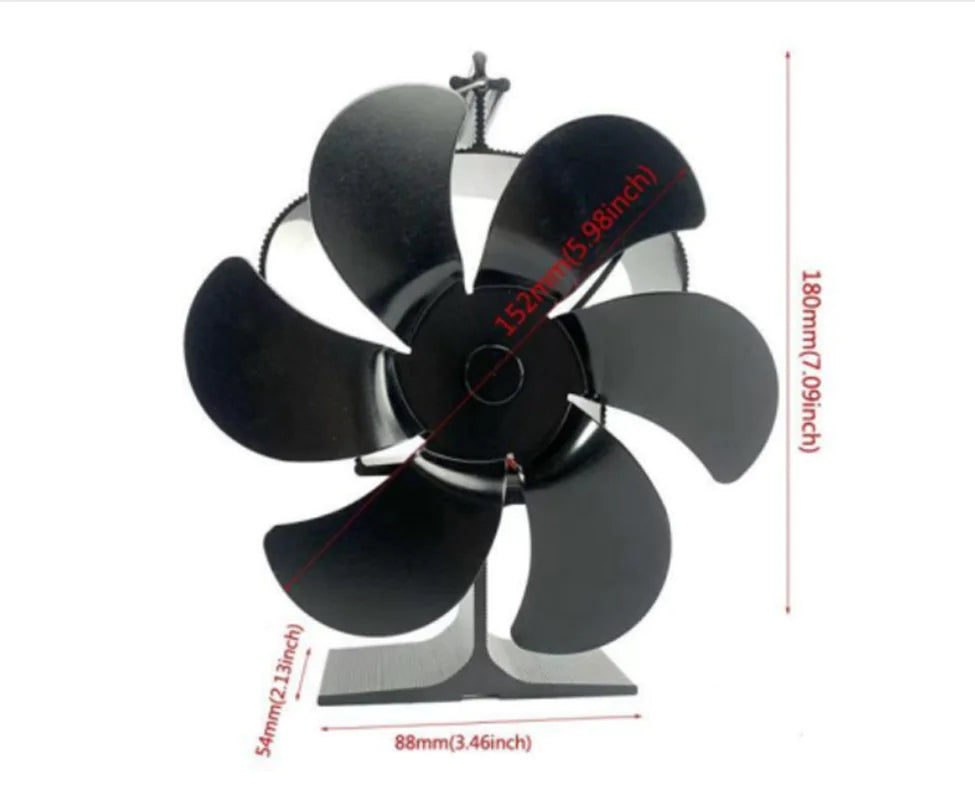 Thermoelectric 6-Blade Stove Fan for Wood Pellets