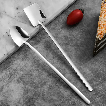 304 Stainless Steel Long Handle Ice Cream Spoons Set