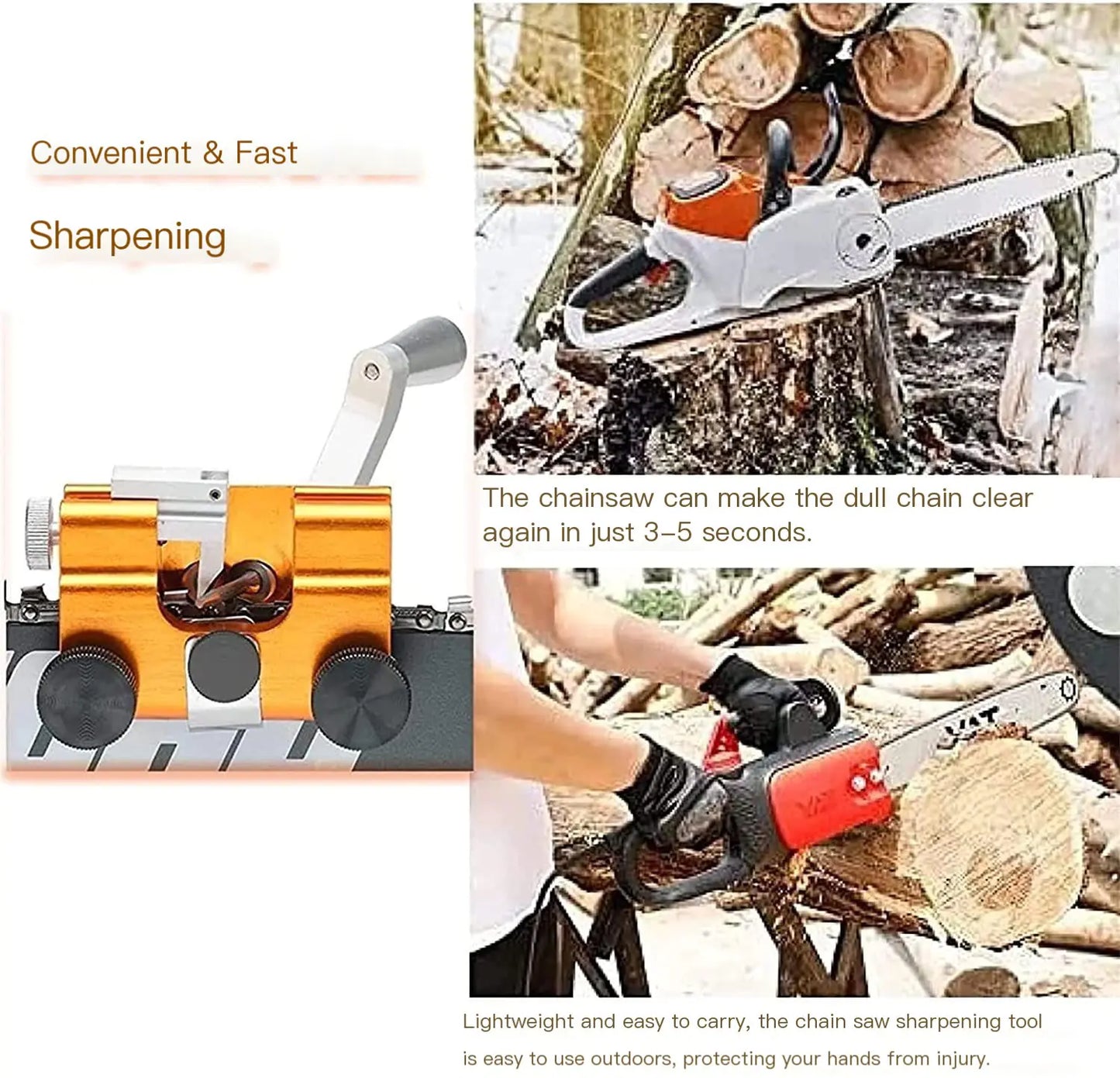 Manual Chain Sharpener for Chainsaws and Saws