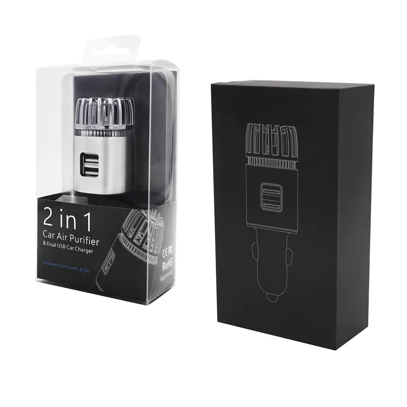 Aluminum Alloy USB Car Air Purifier, Metal Purifier