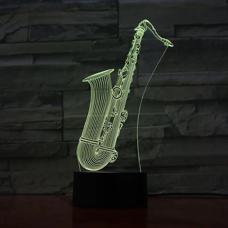 3D Guitar Model Night Light with USB and Battery