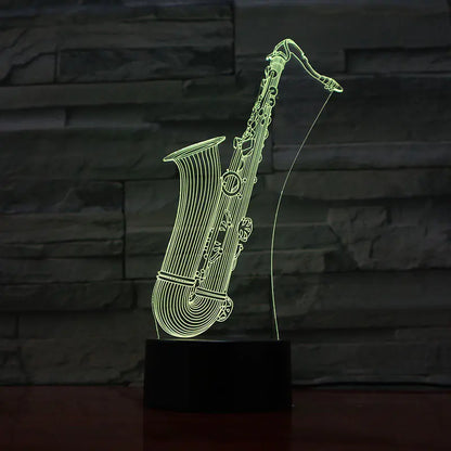 3D Guitar Model Night Light with USB and Battery