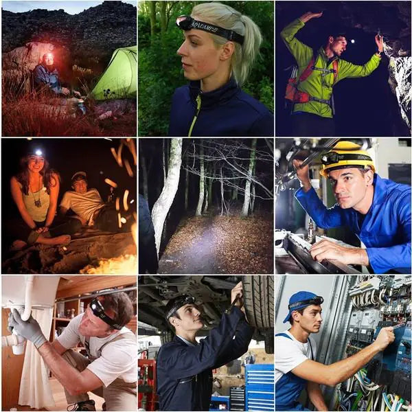 Smart Sensor Headlamp, USB Rechargeable T6 Waterproof LED