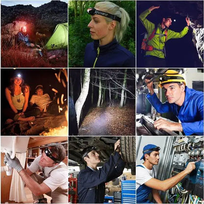 Smart Sensor Headlamp, USB Rechargeable T6 Waterproof LED