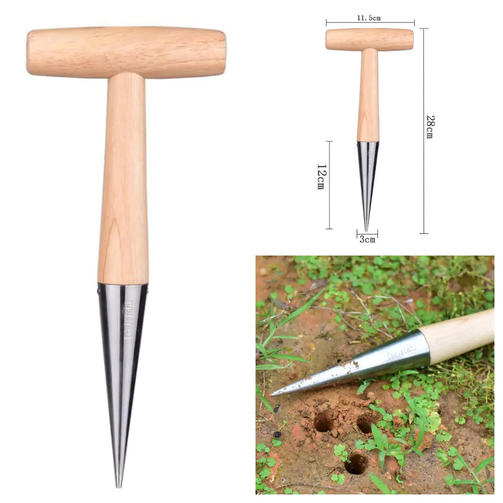 Wooden Gardening Tools for Planting Seeds and Bulbs