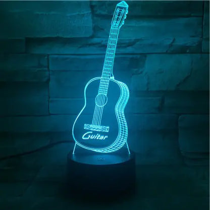 3D Guitar Model Night Light with USB and Battery