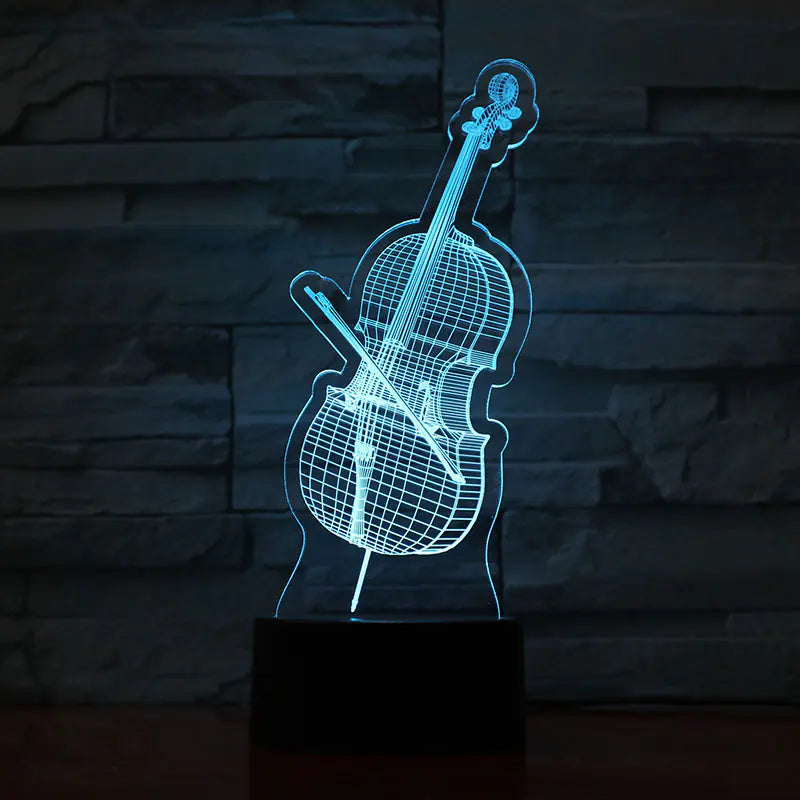 3D Guitar Model Night Light with USB and Battery