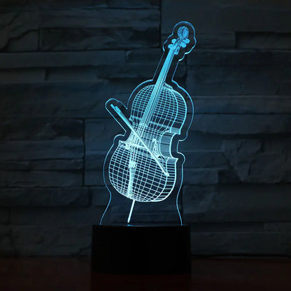 3D Guitar Model Night Light with USB and Battery