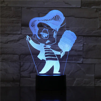 3D Guitar Model Night Light with USB and Battery