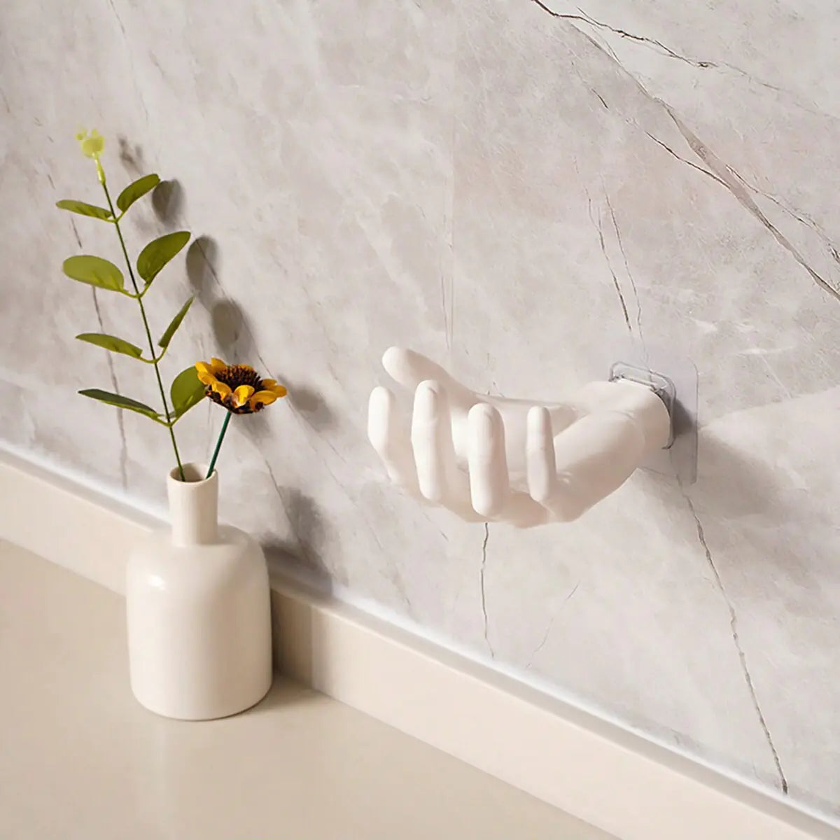 2pc Hand-Shaped Wall Hooks for Key and Mask Storage