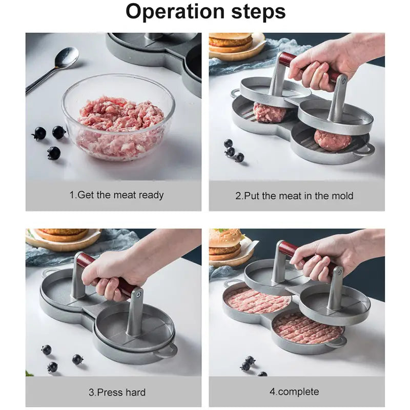 Aluminum Alloy Burger Press Patty Machine (1 Set)