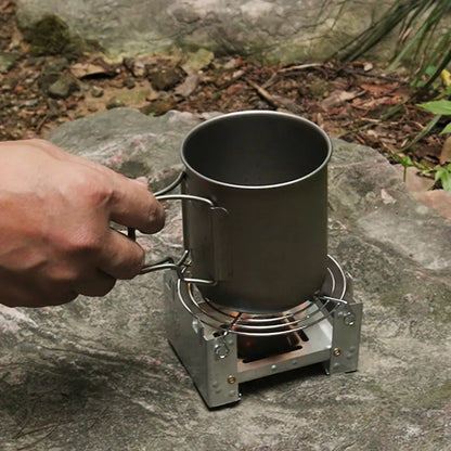 Ultralight Folding Pocket Stove for Outdoor Use
