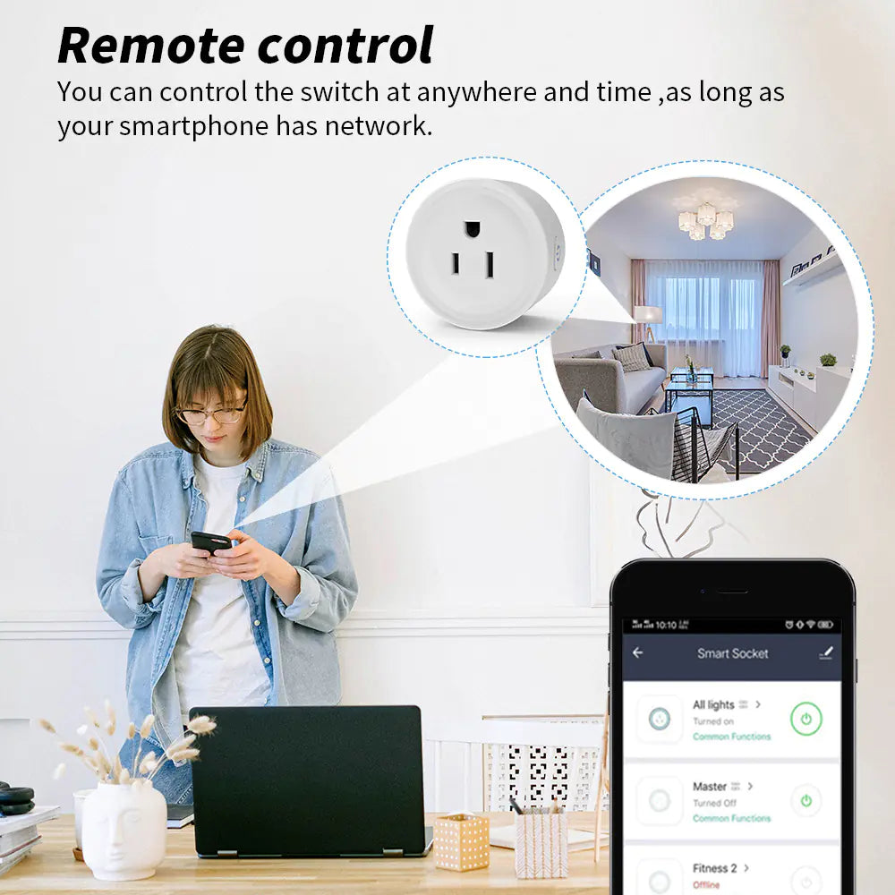 Tuya WiFi Zigbee Smart Plug with Remote Voice Control