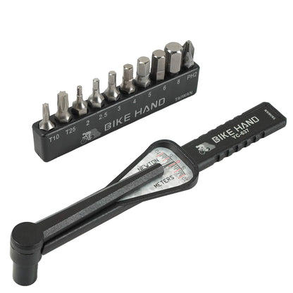 BikeHand Economical Bicycle Bike 1/4 Inch Driver - Torque Wrench Allen Key Tools Socket Set Kit 2-10Nm